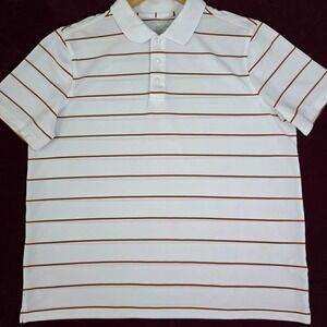 Grand Slam Mens Large Striped Short Sleeve Performance Polo Shirt‎ Golf